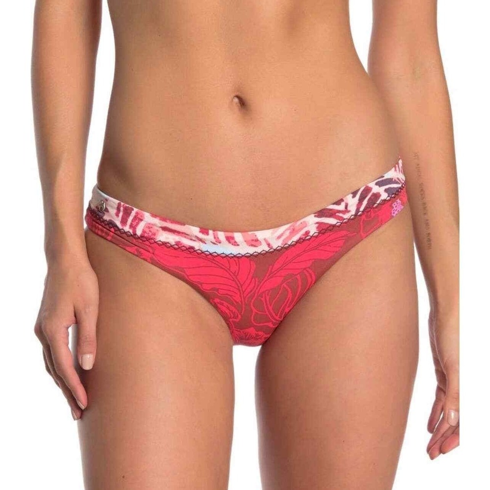 MAAJI Bikini Bottom Womens Large Red Carioca Valley Classic Bottom Floral NWT